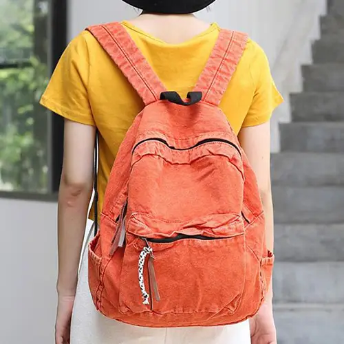 Trendy Canvas Backpack with Stylish Braided Details